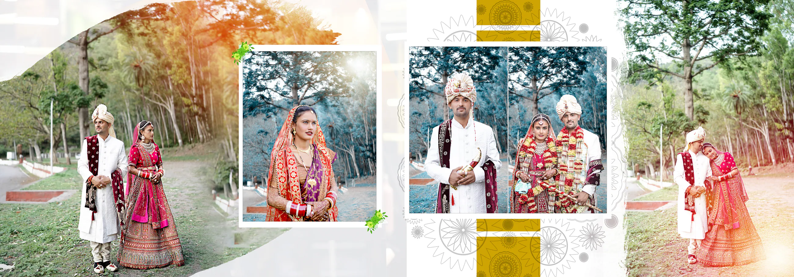 Wedding portrait album spread