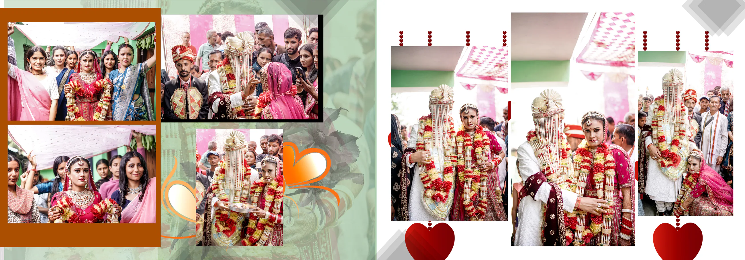 Wedding ceremony album spread